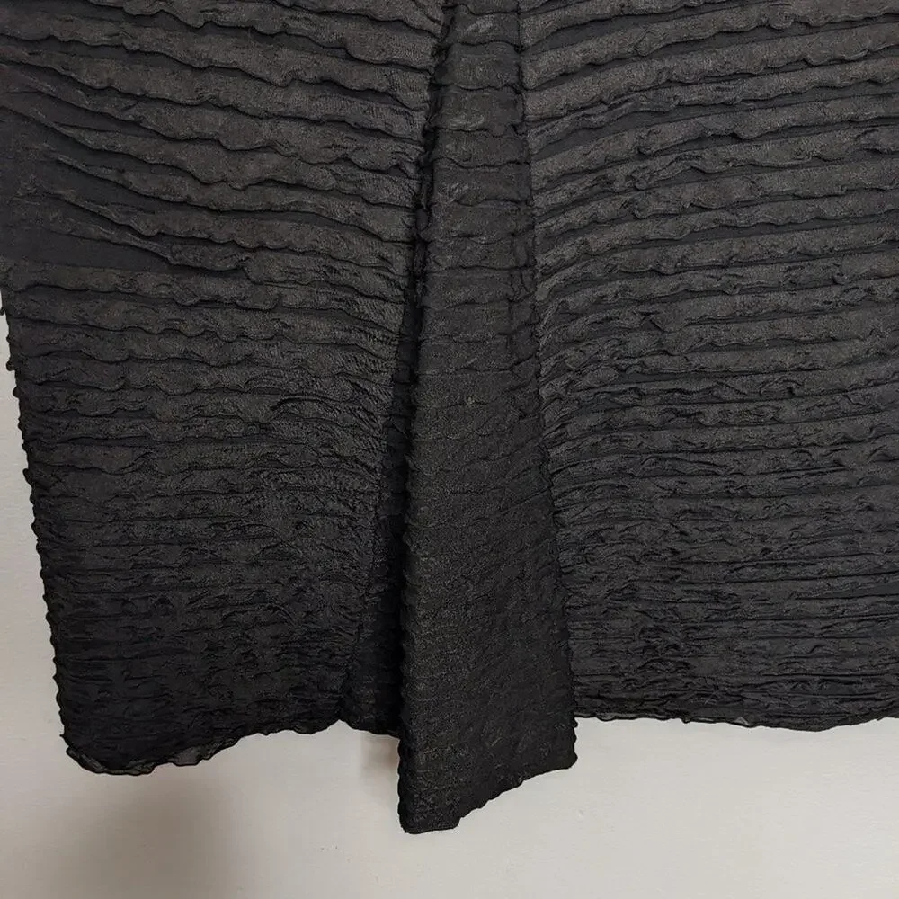 HANNA for La Journee Black Textured Maxi Skirt Pull On Vintage Size S